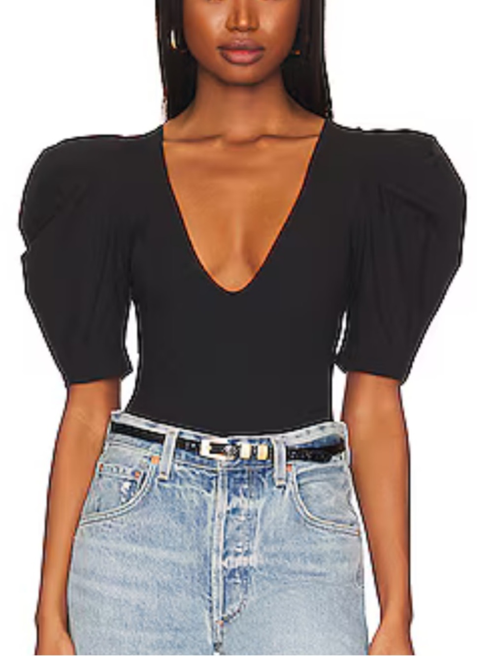Free People Va Va Voop Bodysuit in Black - Small